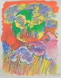 Mappemonde by Yasse Tabuchi, 1977, Gouache, sold Dec 2014