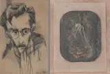 Autoportrait by Louis Pons, 1990, Technique mixte et collage sur panneau, sold Jun 2014