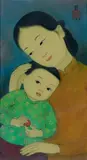 Tendresse by Mai-Thu, Gouache sur soie, sold Jun 2014