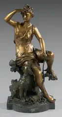 Diane chasseresse by Luca Madrassi, Épreuve en bronze à patine brune et dorée, sold Nov 2016