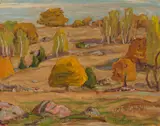 Near Johnson's Lake by A. Y. Jackson, oil on board, sold Oct 2015