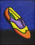 Fancy Men's Shoe I by Joe Average, 1991, oil on canvas, sold Feb 2015