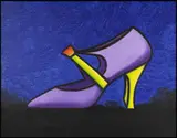 Fancy Women's Shoe I by Joe Average, 1991, oil on canvas, sold Feb 2015