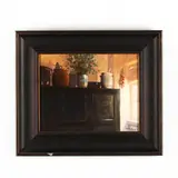 Interior Still Life with Pottery by Ronald Lewis, Oil on board, sold Jan 2020