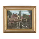 Continental Canal Scene by Alice B. Wakefield, Oil on canvas, sold Jan 2020