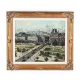 La Butte Montmartre, vue du palais du Louvre by Giov Batt. Martinengo, Oil on canvas, sold Nov 2019