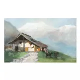 Mountaintop Cottage by James Hogarth Dennis, Gouache and watercolor, sold Nov 2019
