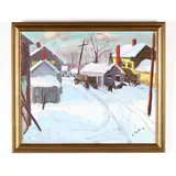 Rural Winter Scene by L. Tack, Oil on canvas, sold Nov 2019