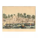 View of Sacramento by Louis Le Breton, Etching in colors, sold Nov 2019
