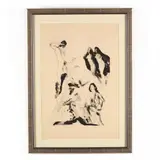 Free of Clouds by Arthur Bowen Davies, Appears to be a lithographic reproduction after original signed print of the same name, sold Nov 2019