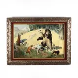 Large Narrative Painting of a Grizzly Encounter by Bug Watson, Oil on canvas, sold Nov 2019