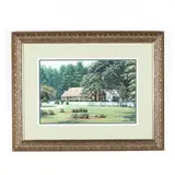 Painting of Historic Green Hill Plantation by Thomas G. Waldrop, Watercolor and gouache on paper, sold Oct 2019