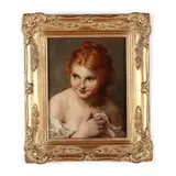 A Young Woman with Red Hair by R. Fechenbach, Oil on canvas, sold Oct 2019
