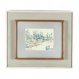 Park Scene by Alphonse Van Beurden II, Mixed-media drawing on paper, sold Oct 2019