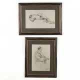 Two Framed Life Drawings, Signed by Ralph G. Houghton, Graphite on paper, sold Oct 2019