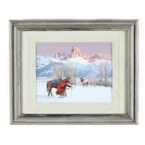 Winter Hunting Scene by Dustin Lyon, Gouache, sold Oct 2019