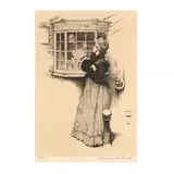 Louisa May Alcott by Norman Rockwell, Lithograph in colors, sold Oct 2019
