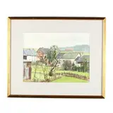 Village Landscape by Antoon Luyckx, Watercolor on paper, sold Oct 2019