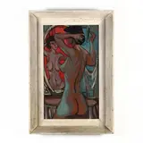 Nude with Mirror by Joe Cox, Oil on board, sold Sep 2019