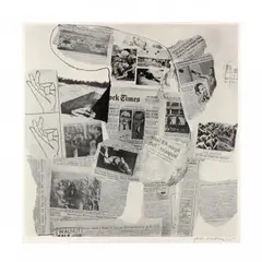 Features, from Currents by Robert Rauschenberg, Screenprint in colors, sold Sep 2019