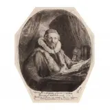 Jan Uytenbogaert, Preacher of the Remonstrants by Rembrandt Harmensz van Rijn, Etching on cream laid paper, sold Sep 2019