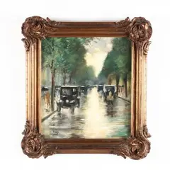 Street Scene by Lesser Ury, Pastel on card, sold Sep 2019
