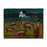 Pig Farm by Elizabeth Darrow, Mixed media on canvas, sold Sep 2019