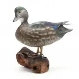 Standing Duck Decoy by Shannon Dimmig, Carved and painted wood, sold Sep 2019