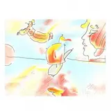 Boat Flyer by Peter Max, Lithograph in colors, sold Sep 2019