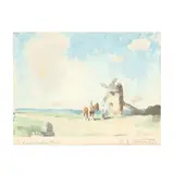 A Lincolnshire Mill by Albert Ernest Bottomley, Watercolor on paper, sold Sep 2019