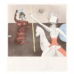 Off to Battle by Salvador Dalí, Etching and aquatint with hand coloring, sold Sep 2019