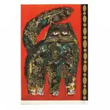 Modernist Print of a Cat by Josep Picó Martí, Lithograph in colors, sold Sep 2019