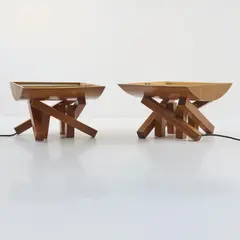 Zwei Regalleuchten 'Vitra' by Frank Gehry, 1993, Kiefernholz-Kanthölzer (Pitch Pine), Schichtholz mit Kiefernholzfurnier, Metallblech (Kunzweiler, Weil am Rhein für Vitr, sold Oct 2026