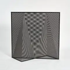 Paravent 'Nilla Rosa' by Mario Botta, 1993, Metallrohr, Metallblech, schwarz lackiert und perforiert (Alias, Bergamo), sold Oct 2026