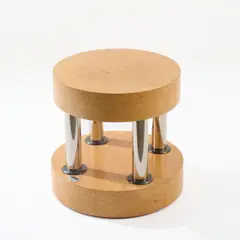 Beistelltisch 'Hyatt' by Ettore Sottsass, 1984, Holzkonstruktion mit Wurzelholzfurnier, Metallrohr, verchromt (Memphis, Mailand), sold Jun 2026