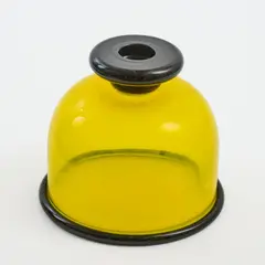 Vase 'Moceniga' by Ettore Sottsass, 1974, Glas, gelb und dunkelviolett (Vetreria Vistosi, Murano), sold Jun 2026