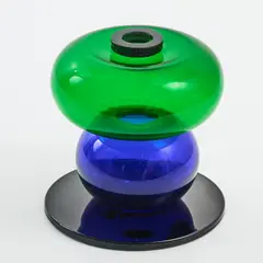 Vase 'Diodata' by Ettore Sottsass, 1974, Glas, dunkelviolett, blau und grün (Vetreria Vistosi, Murano), sold Jun 2026
