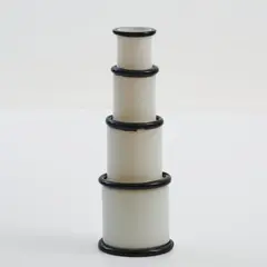 Vase 'Morosina' by Ettore Sottsass, 1974, Glas, weiß und schwarz (Vistosi, Murano), sold Jun 2026