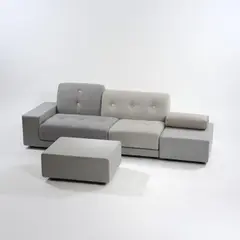 Zweiersofa 'Polder' mit Ottoman by Hella Jongerius, 2005, 81 x 260 x 94 cm; Ottoman: H (Sofa: H), sold Jun 2026