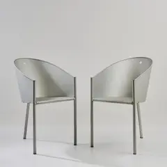 Zwei Armlehnstühle 'Costes' by Philippe Starck, 1982, Aluminiumblech, Aluminiumrohr (Driade Aleph, Caorso), sold Jun 2026