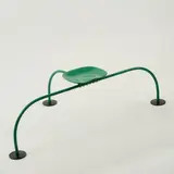 Gartenhocker 'Allunaggio' by Achille & Pier Giacomo Castiglioni, 1965, Metallrohr, Metallblech, grün lackiert, schwarzer Kunststoff (Zanotta, Nova Milanese), sold Jun 2026