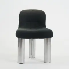 Stuhl 'Botolo' by Cini Boeri, 1973, Metallrohr, verchromt, Textilbezug, schwarz (Arflex, Mailand), sold Jun 2026