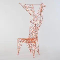 Stuhl 'Pylon' by Tom Dixon, 1991, Metallstäbe, orangerot lackiert (Cappellini, Mailand), sold Jun 2026