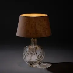 Tischleuchte 'Crepuscolo' by Ercole Barovier, 1935, Überfangglas, farblos, eingeschmolzene Eisenwolle, Messingmontierung (Barovier & Toso Murano), sold Mar 2026