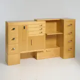 Sideboard / Architektenschrank 'Cabinet d'Architecte' by Eileen Gray, um 1925, Kastenkonstruktion, MDF, Ahornfurnier, Messing, verchromt (ClassiCon, München für Edition Aram Design, London, 2002), sold Dec 2025