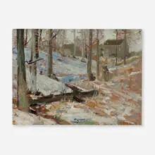 Winter Landscape by Alfred R. Mitchell, 1921, oil on board, sold Nov 2023