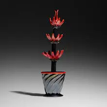 Rare Cactus, model 2493 by Napoleone Martinuzzi, 1930, iridized glass with pasta vitrea, sold Mar 2022