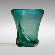 Corroso vase, model 4105 by Carlo Scarpa, c. 1936, iridized corroso glass, sold Mar 2022