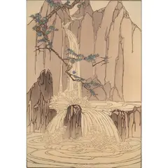 Diamond Mountain by Bertha Lum, 1936, woodcut in colors, sold Sep 2026