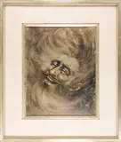 Bearded Man Laughing by Marjorie Allen, oil on board, sold Sep 2026